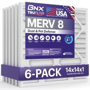 BNX TruFilter 14x14x1 MERV 8 Air Filters (6-Pack)