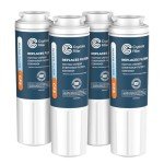Crystala UKF8001 Refrigerator Water Filter 4-Pack