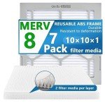 OlitAir 10x10x1 MERV 8 Reusable Air Filters 7-Pack