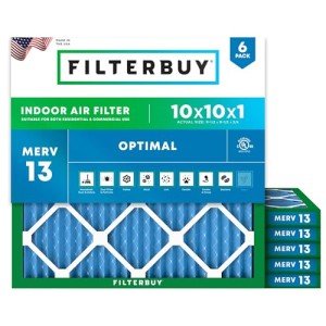 Filterbuy 10x10x1 MERV 13 Air Filters (6-Pack)