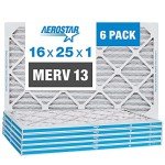 Aerostar MERV 13 Pleated Air Filters, 6 Pack