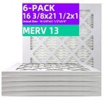 MERV 13 Pleated Air Filters 6-Pack, 16x21