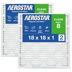 18x18x1 MERV 8 AC Air Filters - Box of 2