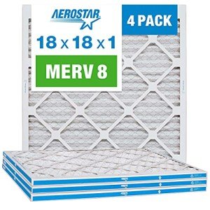 Aerostar 18x18 MERV 8 Pleated Air Filters 4-Pack