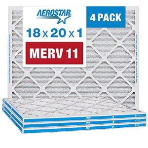 Aerostar MERV 11 18x20x1 Pleated Air Filters - 4 Pack