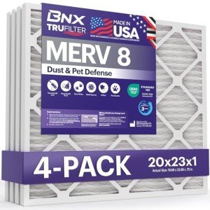 BNX TruFilter 20x23x1 MERV 8 Air Filters (4-Pack)