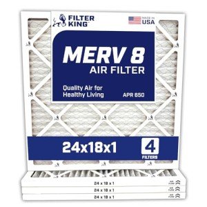 Filter King 24x18x1 MERV 8 Air Filters - 4-Pack