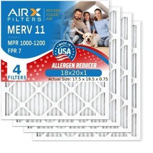 AIRX 18x20x1 MERV 11 Pleated Air Filters 4 Pack