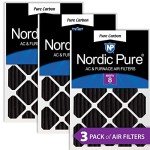 Nordic Pure 20x25x2 Merv 8 Carbon Filters - 3 Pack