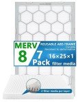 OlitAir 16x25x1 MERV 8 Reusable Air Filters 7 Pack