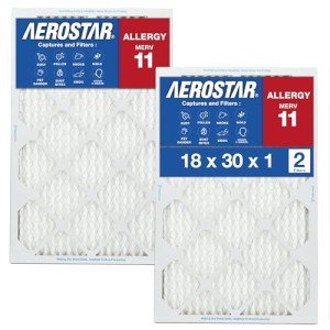 Aerostar 18x30x1 MERV 11 Air Filter - 2 Pack