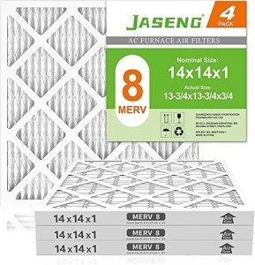 14x14x1 MERV 8 AC Air Filters, 4-Pack