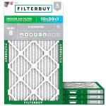 Filterbuy MERV 8 HVAC Air Filter Pack of 4
