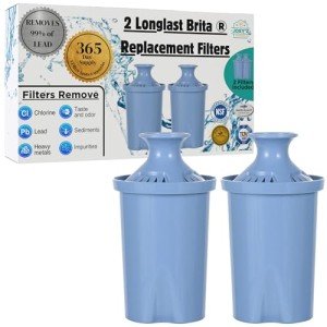 2 Pack Longlast Water Filter Replacement for Brita
