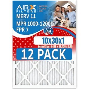 10x30x1 MERV 11 Air Filter, 12-Pack