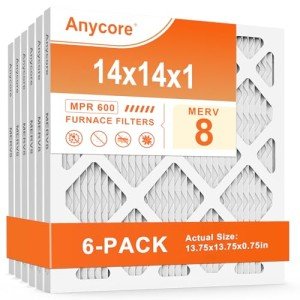 Anycore 14x14x1 MERV 8 Air Filter 6 Pack