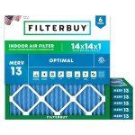Filterbuy 14x14x1 MERV 13 Air Filter Pack