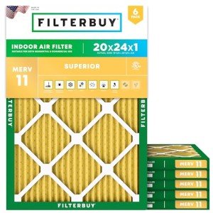 20x24x1 Pleated MERV 11 Air Filters (6-Pack)
