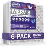 BNX TruFilter 18x18 Air Filters MERV 8 (6-Pack)