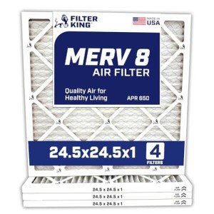 Filter King 24.5x24.5x1 MERV 8 Air Filter - 4 Pack