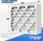 United Filter 16x20x4 MERV 13 Pleated Air Filters
