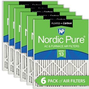 MERV 13 Carbon Air Filters, 10x24x1, Pack of 6