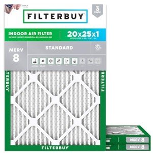 20x25x1 MERV 8 Pleated Air Filters (3-Pack)