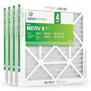 18x18x1 MERV 8 Pleated Air Filters - 4 Pack