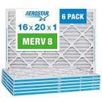 Aerostar 16x20x1 MERV 8 Pleated Air Filters 6-Pack