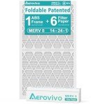 AEROVIVO Folding Reusable MERV 8 Air Filter Pack