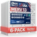 BNX TruFilter 14x14x1 MERV 13 Air Filters 6-Pack