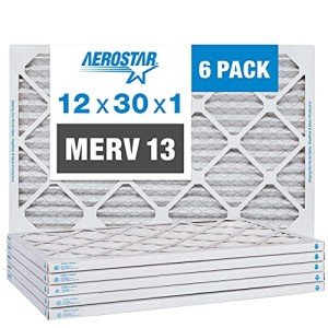 Aerostar 12x30x1 MERV 13 Pleated Air Filters 6-Pack