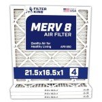 Filter King MERV 8 4-Pack Air Filters 21.5x16.5