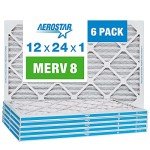 Aerostar MERV 8 Pleated Air Filters, 6 Pack