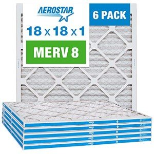 Aerostar 18x18 MERV 8 Pleated Air Filter, 6 Pack
