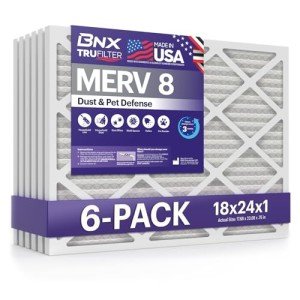 BNX TruFilter 18x24x1 MERV 8 Air Filters (6-Pack)