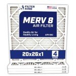 20x26x1 MERV 8 Pleated Air Filters - 4 Pack