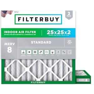 Filterbuy 25x25x2 MERV 8 Pleated Air Filters