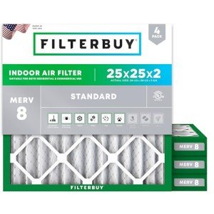 Filterbuy 25x25x2 MERV 8 Air Filters (4-Pack)