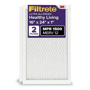 Filtrete 16x24 Air Filter, MERV 12, 2-Pack