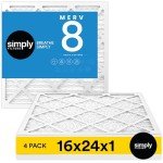 16x24x1 MERV 8 Air Filter, 4 Pack