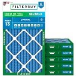16x30x2 MERV 13 Pleated Air Filters (6-Pack)