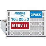 Aerostar MERV 11 Air Filters 16x25x3, 3 Pack