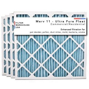 28x30x2 MERV 11 Pleated AC Filters - 4 Pack