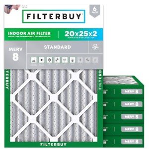 20x25x2 MERV 8 Pleated Air Filters (6-Pack)