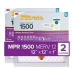 Filtrete Smart Air Filter, MPR 1500, 2-Pack