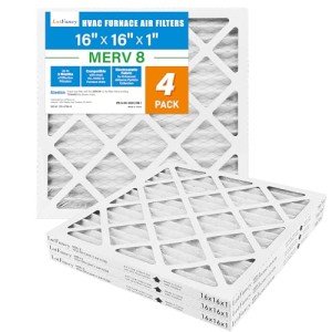 LotFancy 16x16x1 MERV8 Pleated Air Filters - 4 Pack