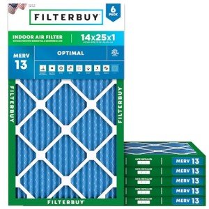 14x25x1 MERV 13 Air Filters (6-Pack)