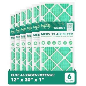 12x30x1 MERV 13 Air Filters - 6-Pack
