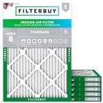Filterbuy 16.5x21 MERV 8 Pleated Air Filters - 6 Pack